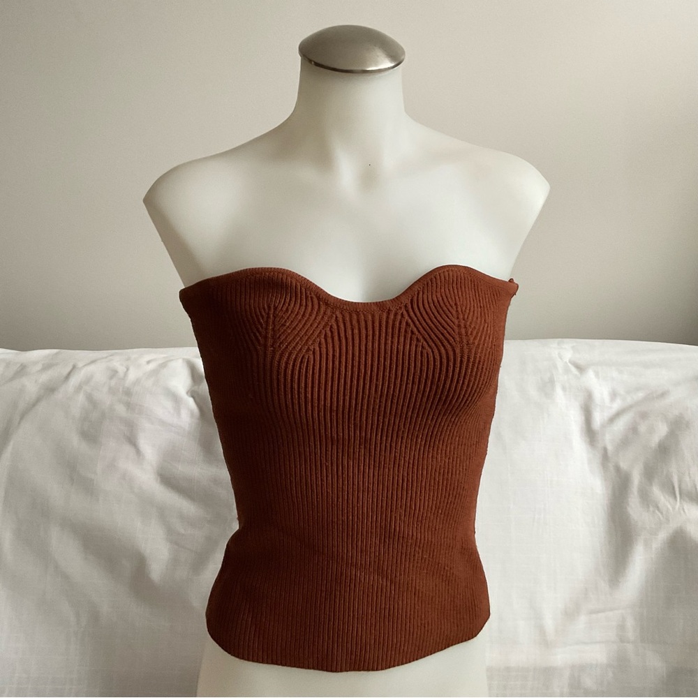 Petal & Pup | ‘Kourtney’ Stretchy Strapless Ribbed Top | XL